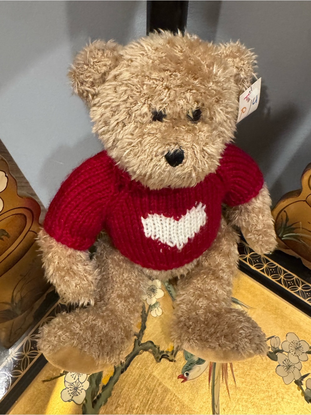 Vintage 1999 Just Friends Teddy Bear Red Heart Sweater 12” w/Tag